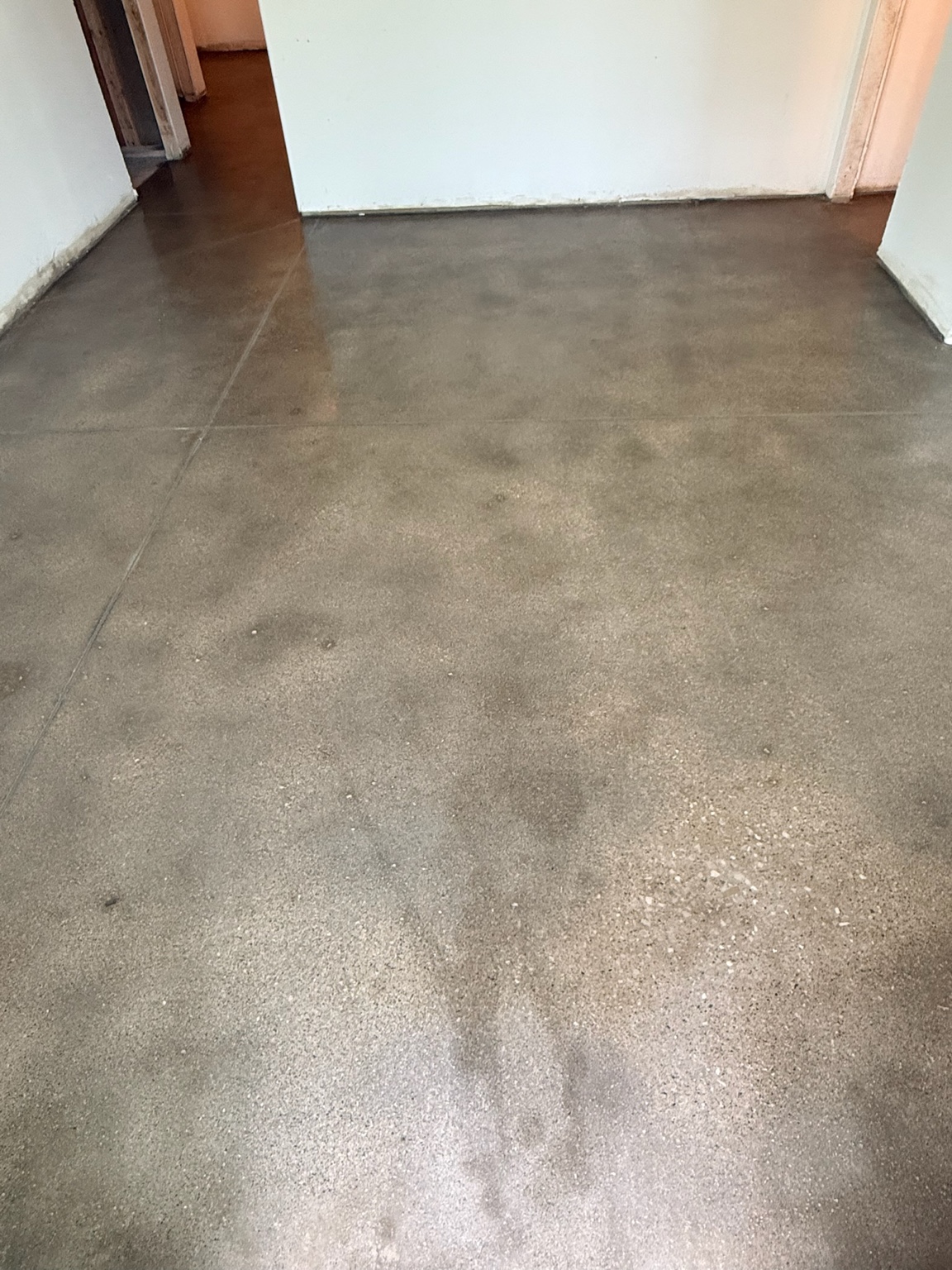 Finished polished concrete floor in a Des Moines interior